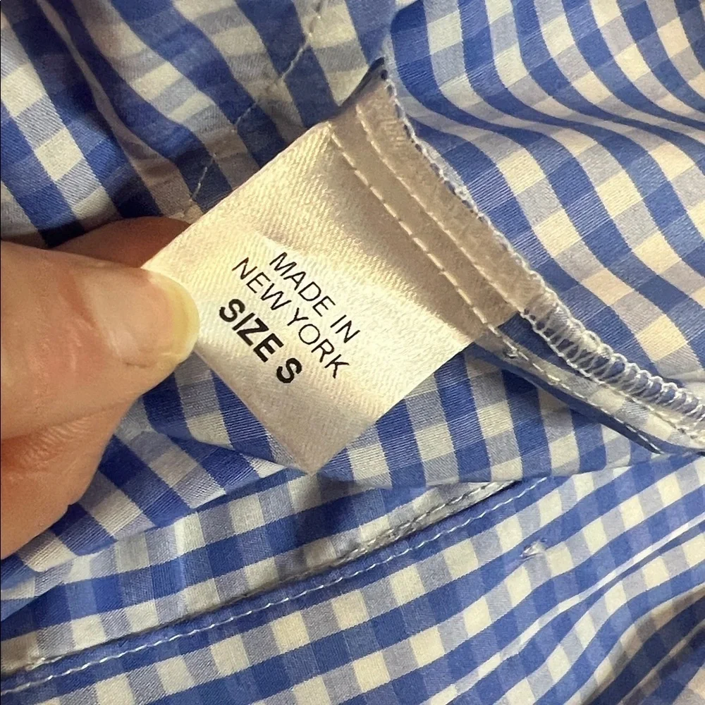 NWT Petersyn Blue & White Gingham Top Size S - Picture 8 of 9